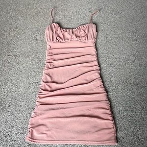 Pink ruched dress